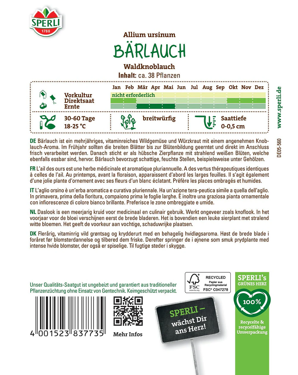 SPERLI Bärlauch-Samen 'Waldknoblauch' - Image 2