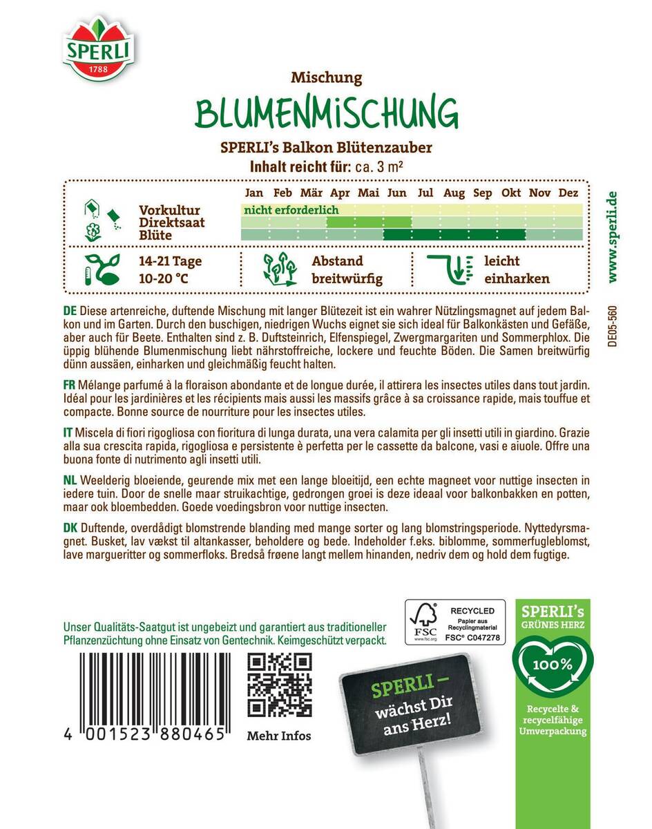 SPERLI Blumensamen-Mischung "Balkon Blütenzauber" - Image 2