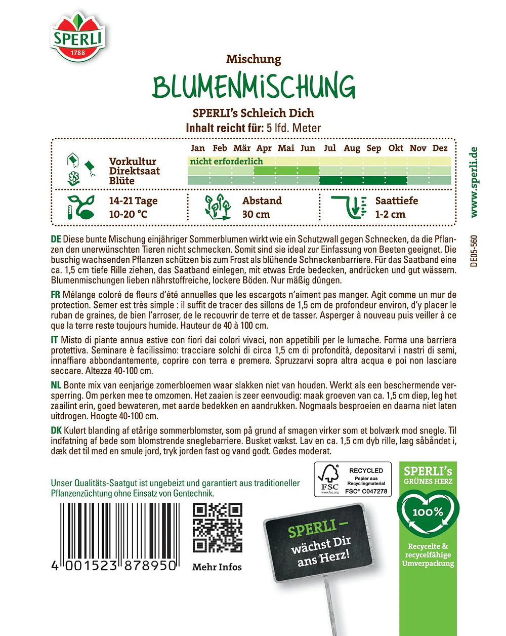 SPERLI Blumensamen "Schleich Dich", Saatband - Image 2