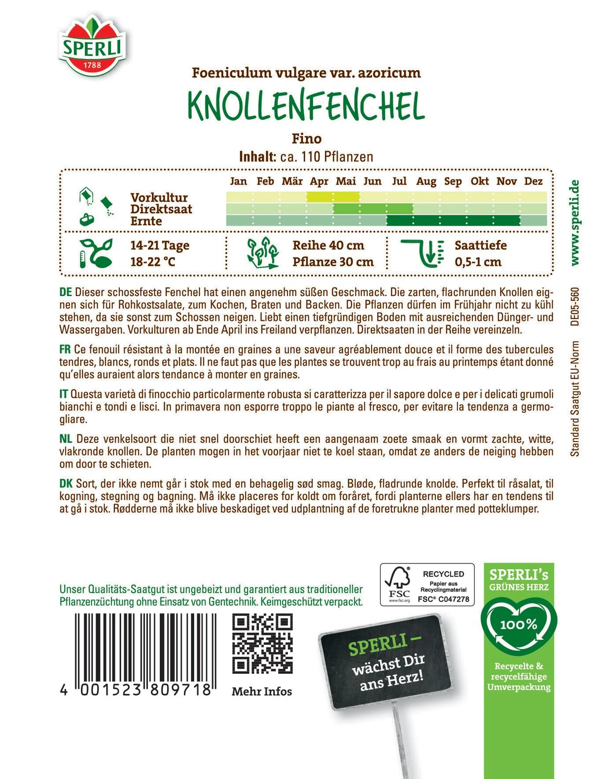 SPERLI Knollenfenchel-Samen 'Fino' - Image 2