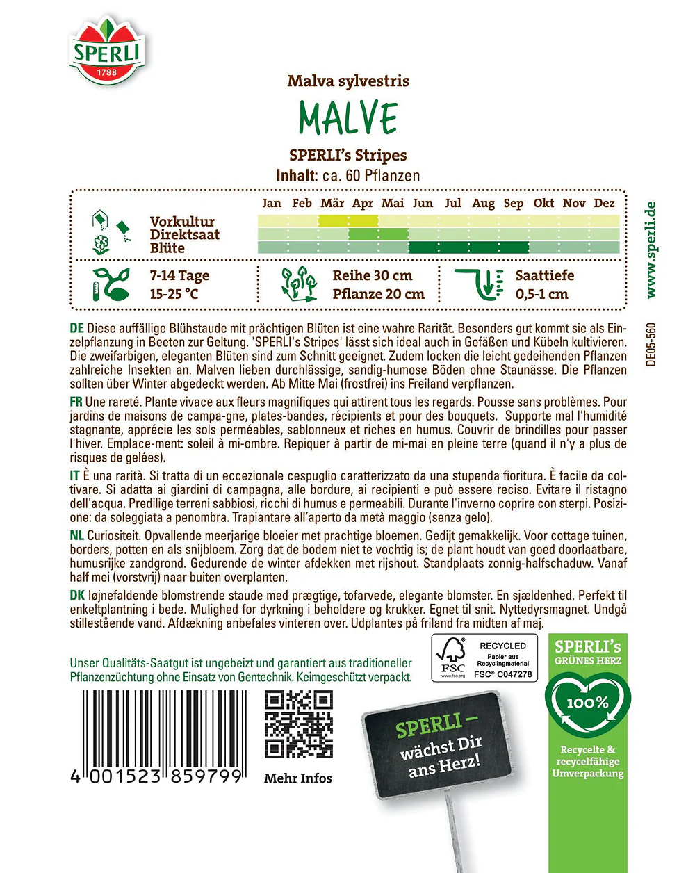 SPERLI Malven-Samen 'Stripes' - Image 2