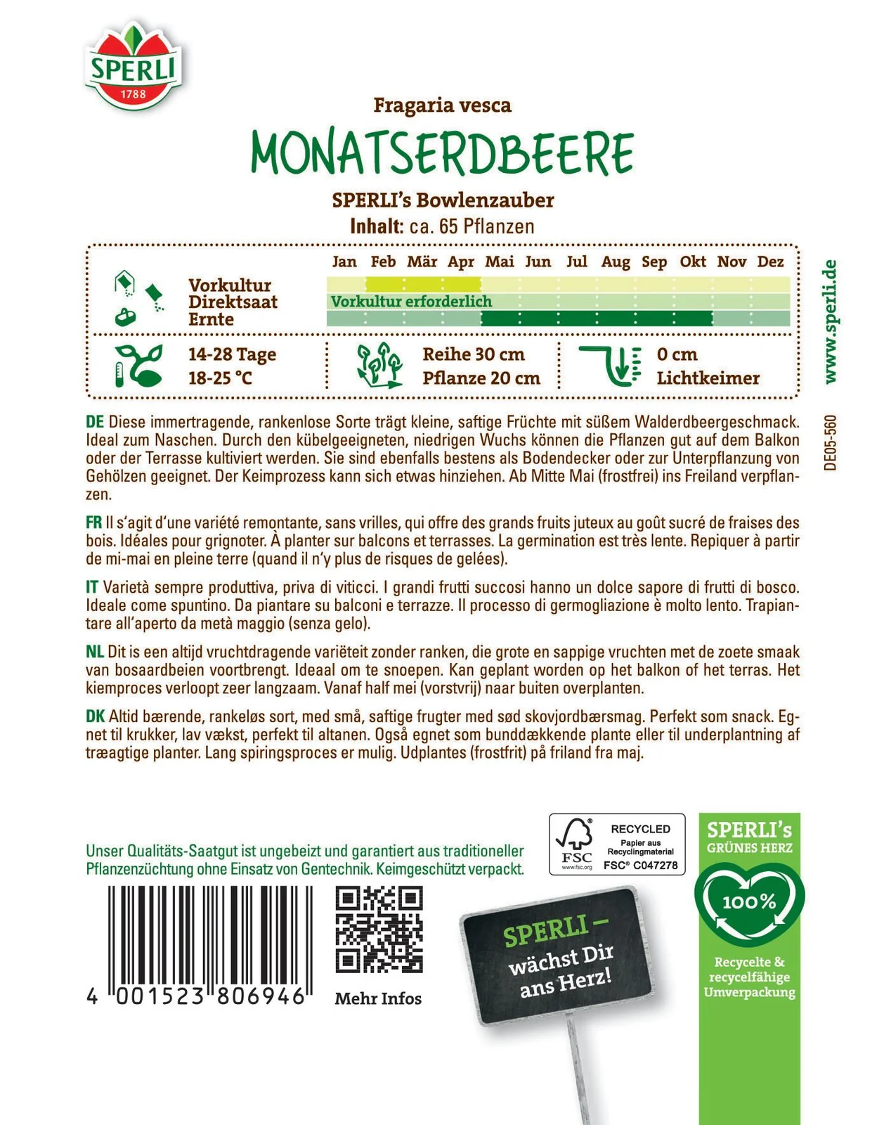 SPERLI Monatserdbeeren-Samen 'Bowlenzauber' - Image 2