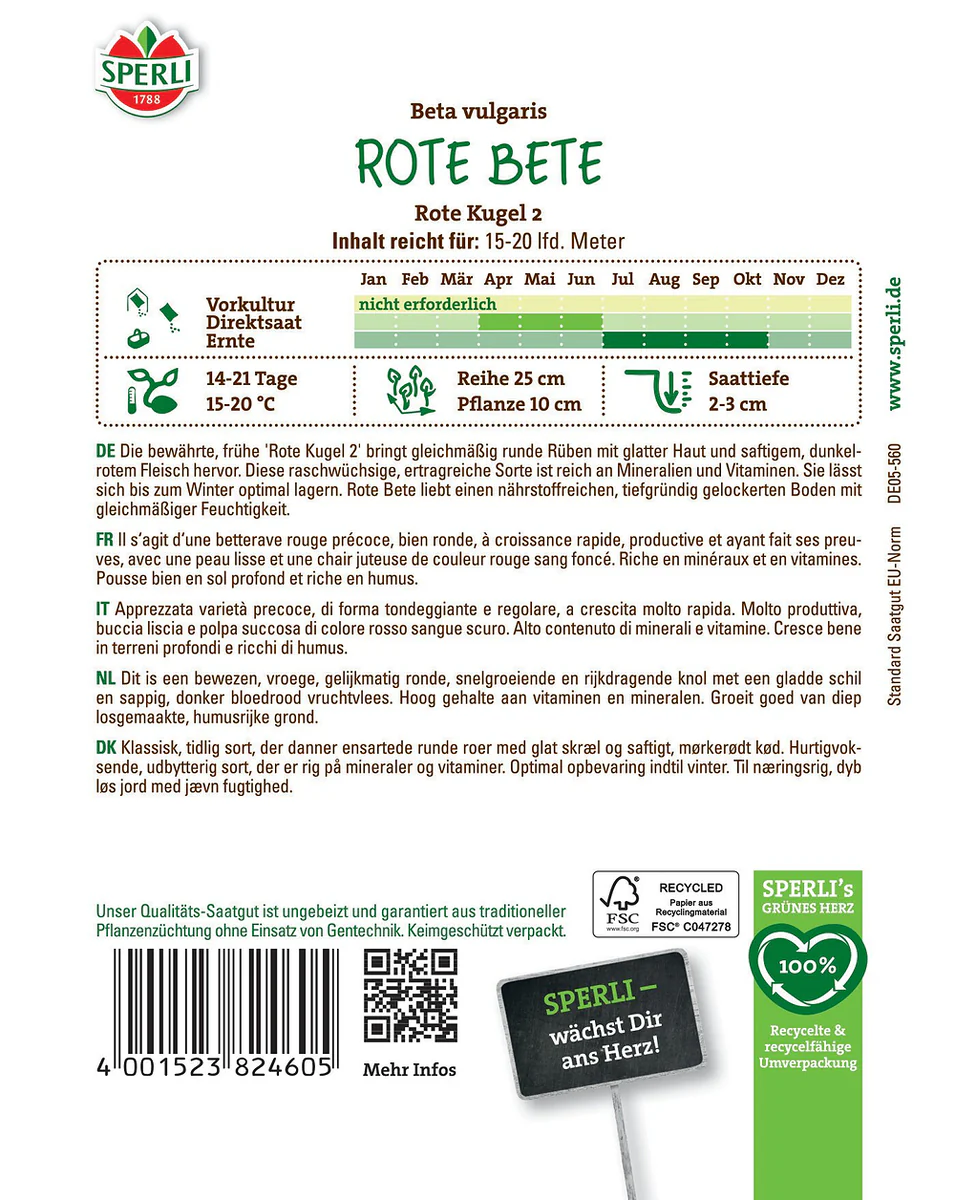 SPERLI Rote Bete-Samen 'Rote Kugel 2' - Image 2