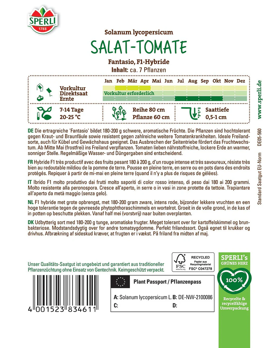SPERLI Salat-Tomaten-Samen 'Fantasio', F1 - Image 2