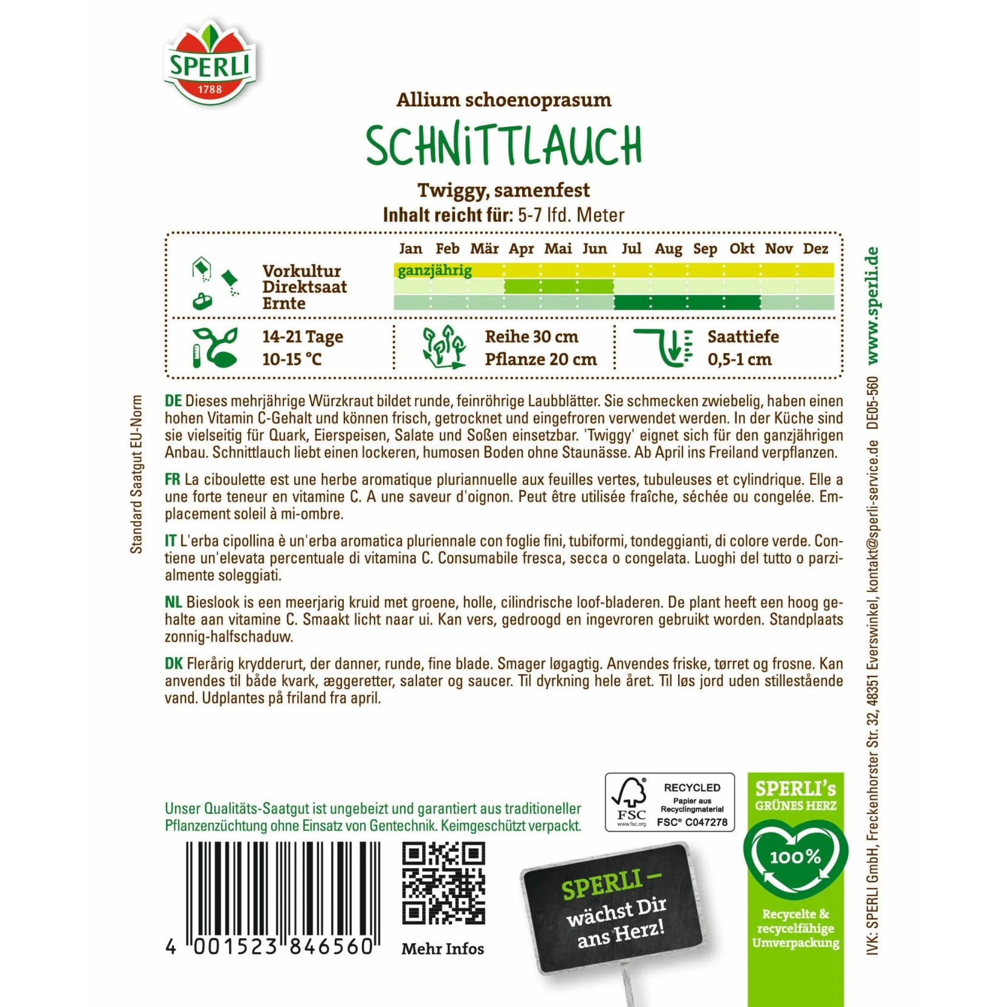 SPERLI Schnittlauch-Samen 'Twiggy' - Image 2